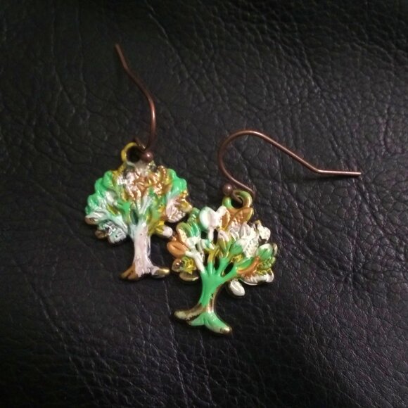 🍂🍁🍃 3/$25! Tree of Life Earrings! Patina Painted Bronze | Autumn Fall Colors - Picture 1 of 8